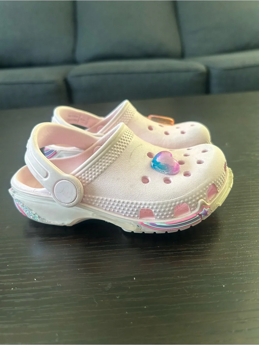 CROCS Kids classic star sparkle shaker clogs